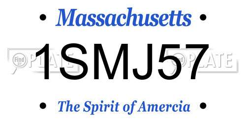 1SMJ57 Massachusetts License Plate