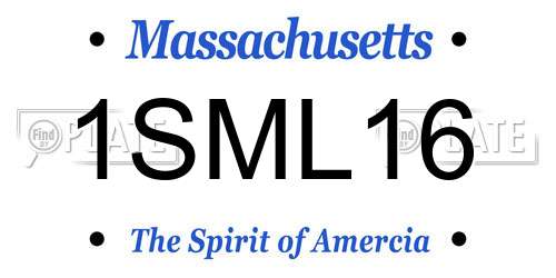 1SML16 Massachusetts License Plate