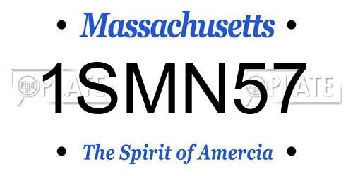 1SMN57 Massachusetts License Plate