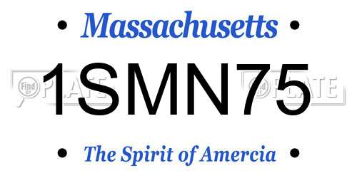 1SMN75 Massachusetts License Plate