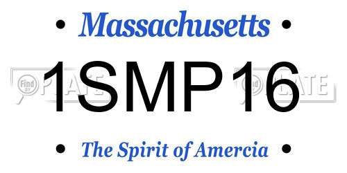 1SMP16 Massachusetts License Plate