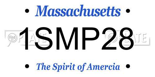 1SMP28 Massachusetts License Plate