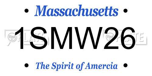 1SMW26 Massachusetts License Plate