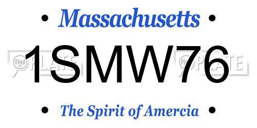 1SMW76 Massachusetts License Plate