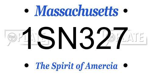 1SN327 Massachusetts License Plate