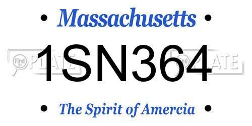 1SN364 Massachusetts License Plate