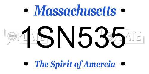 1SN535 Massachusetts License Plate