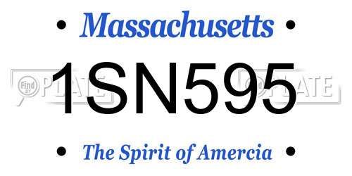 1SN595 Massachusetts License Plate