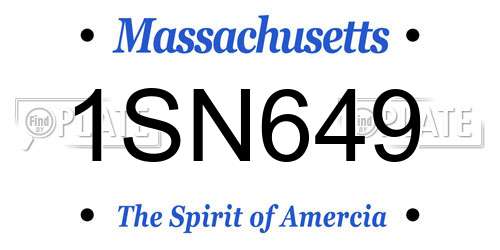 1SN649 Massachusetts License Plate