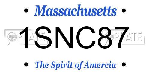 1SNC87 Massachusetts License Plate
