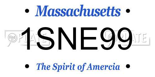 1SNE99 Massachusetts License Plate