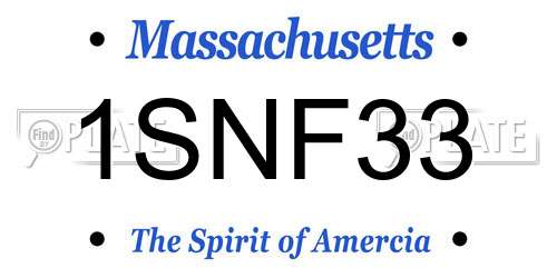 1SNF33 Massachusetts License Plate