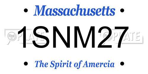 1SNM27 Massachusetts License Plate