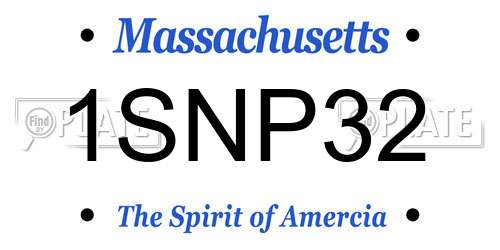 1SNP32 Massachusetts License Plate