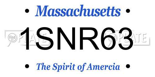 1SNR63 Massachusetts License Plate