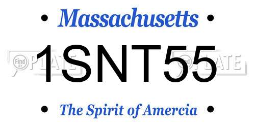 1SNT55 Massachusetts License Plate