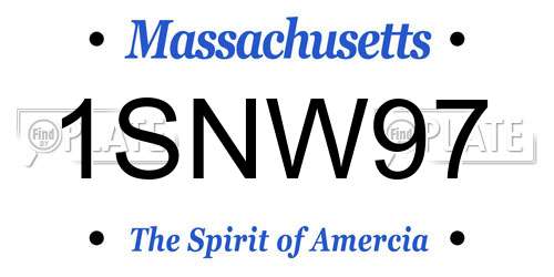 1SNW97 Massachusetts License Plate