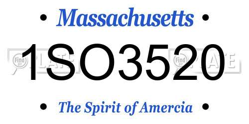 1SO3520 Massachusetts License Plate