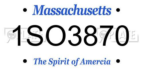 1SO3870 Massachusetts License Plate