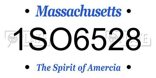 1SO6528 Massachusetts License Plate