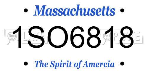1SO6818 Massachusetts License Plate