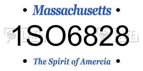 1SO6828 Massachusetts License Plate