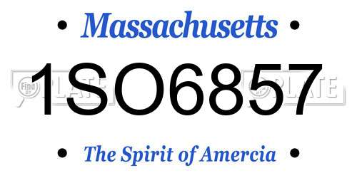 1SO6857 Massachusetts License Plate