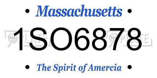 1SO6878 Massachusetts License Plate