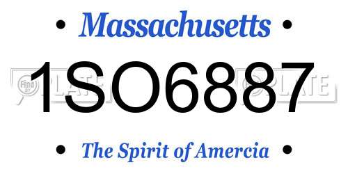 1SO6887 Massachusetts License Plate