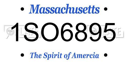 1SO6895 Massachusetts License Plate