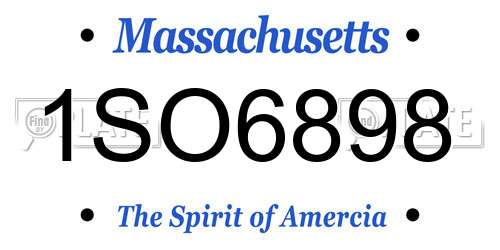1SO6898 Massachusetts License Plate