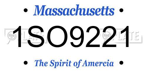 1SO9221 Massachusetts License Plate