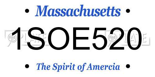 1SOE520 Massachusetts License Plate