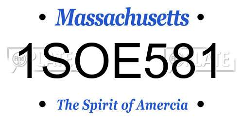 1SOE581 Massachusetts License Plate