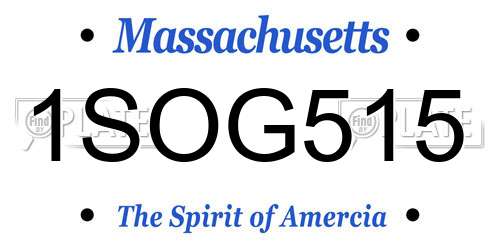 1SOG515 Massachusetts License Plate