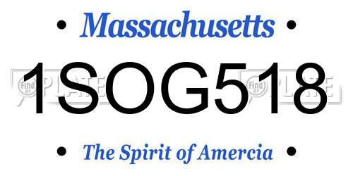 1SOG518 Massachusetts License Plate