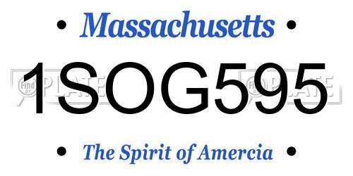 1SOG595 Massachusetts License Plate