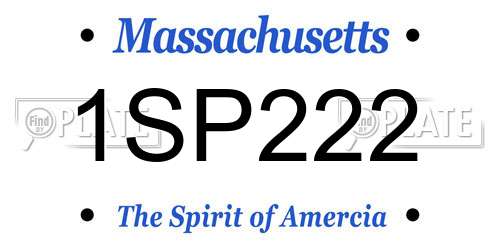 1SP222 Massachusetts License Plate