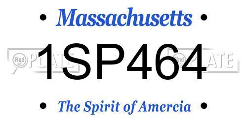 1SP464 Massachusetts License Plate