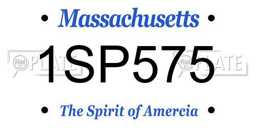 1SP575 Massachusetts License Plate