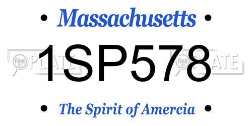 1SP578 Massachusetts License Plate