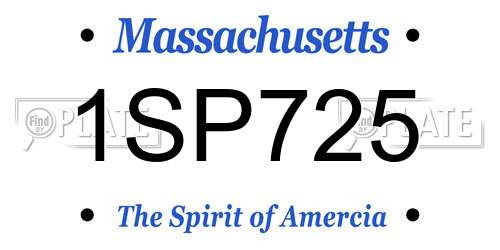 1SP725 Massachusetts License Plate