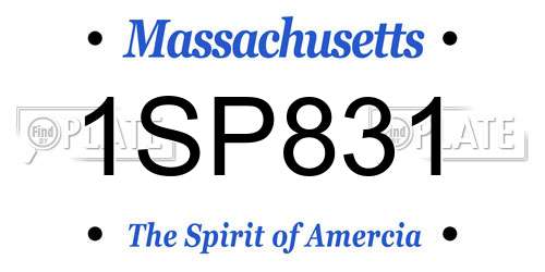 1SP831 Massachusetts License Plate