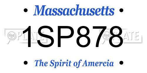 1SP878 Massachusetts License Plate