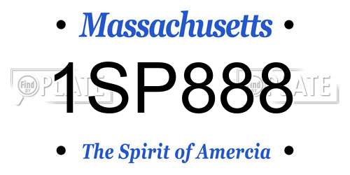 1SP888 Massachusetts License Plate