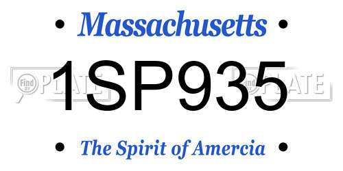 1SP935 Massachusetts License Plate