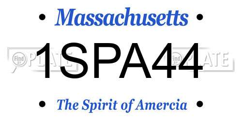 1SPA44 Massachusetts License Plate