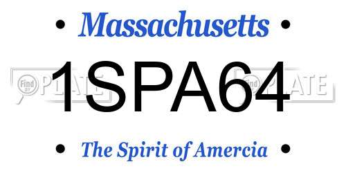 1SPA64 Massachusetts License Plate