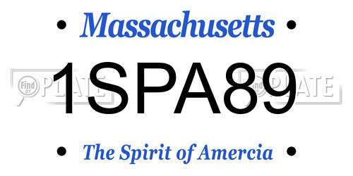 1SPA89 Massachusetts License Plate