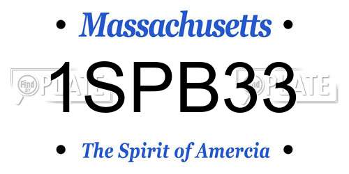 1SPB33 Massachusetts License Plate